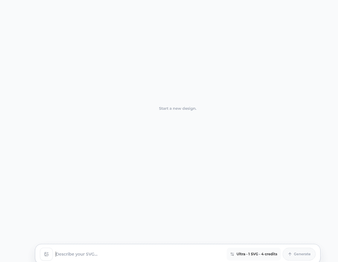 SVG AI dashboard with a new FlowMint project ready for an AI SVG creation workflow