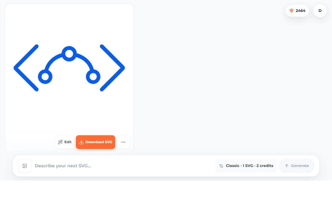 Reference-guided SVG AI result for a code-brackets icon matching the anchor style