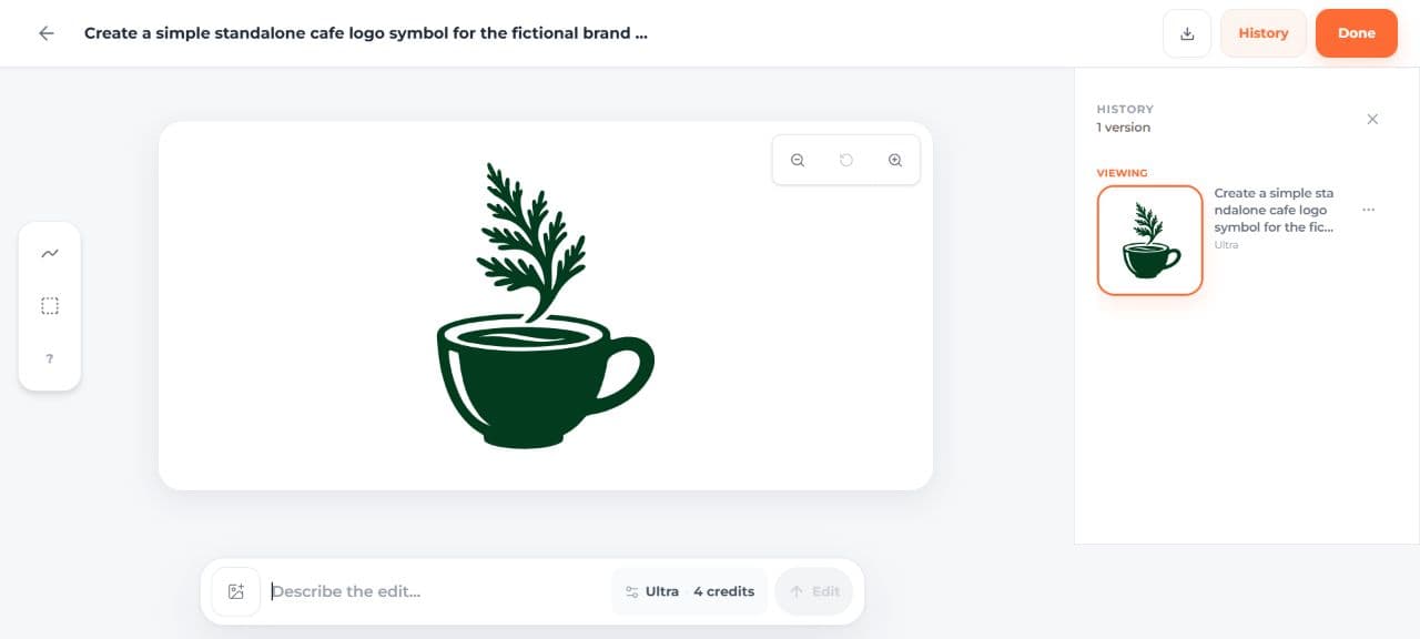 The actual cup-and-sprig result in SVG AI