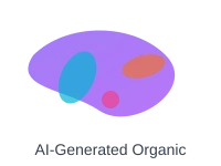 Example of AI-generated SVG with organic shapes and creative compositions